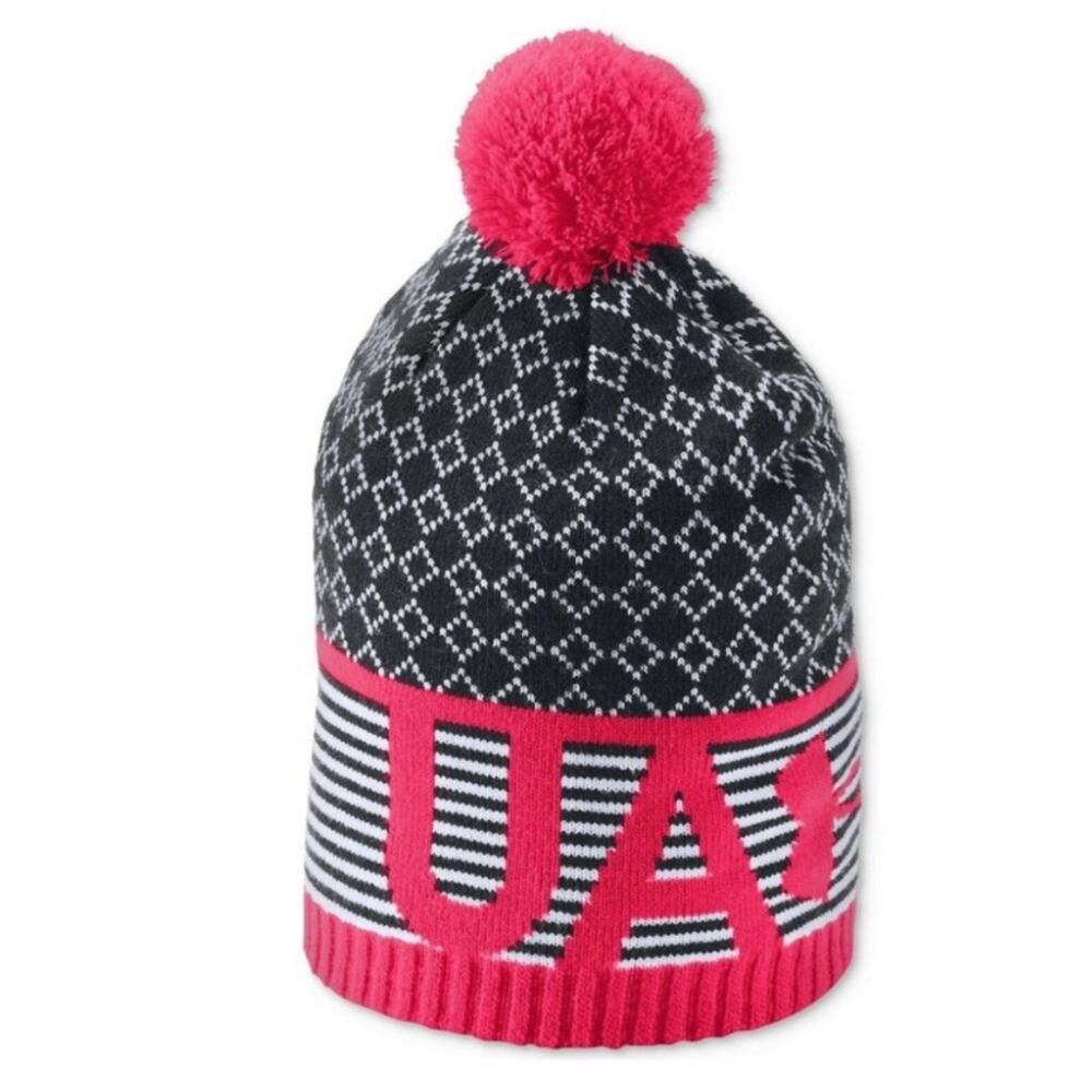 Under‎ Armour Girls Black-Pink-Pom hat.